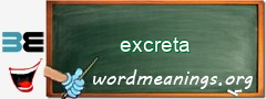 WordMeaning blackboard for excreta